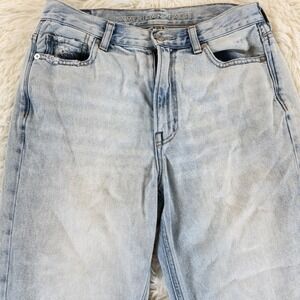 American Eagle Outfitters Womens Jeans Light Wash Distressed High Waisted Size 6